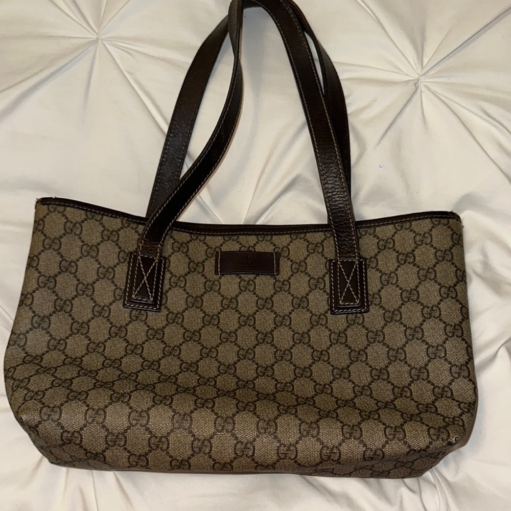 Gucci Brown Monogram Canvas Tote